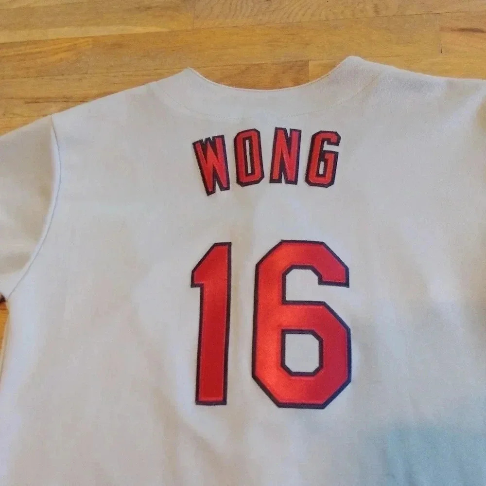 St. Louis Cardinals #16 Wong Gray Short Sleeve Majestic Jersey Youth Size XL - Picture 2 of 9